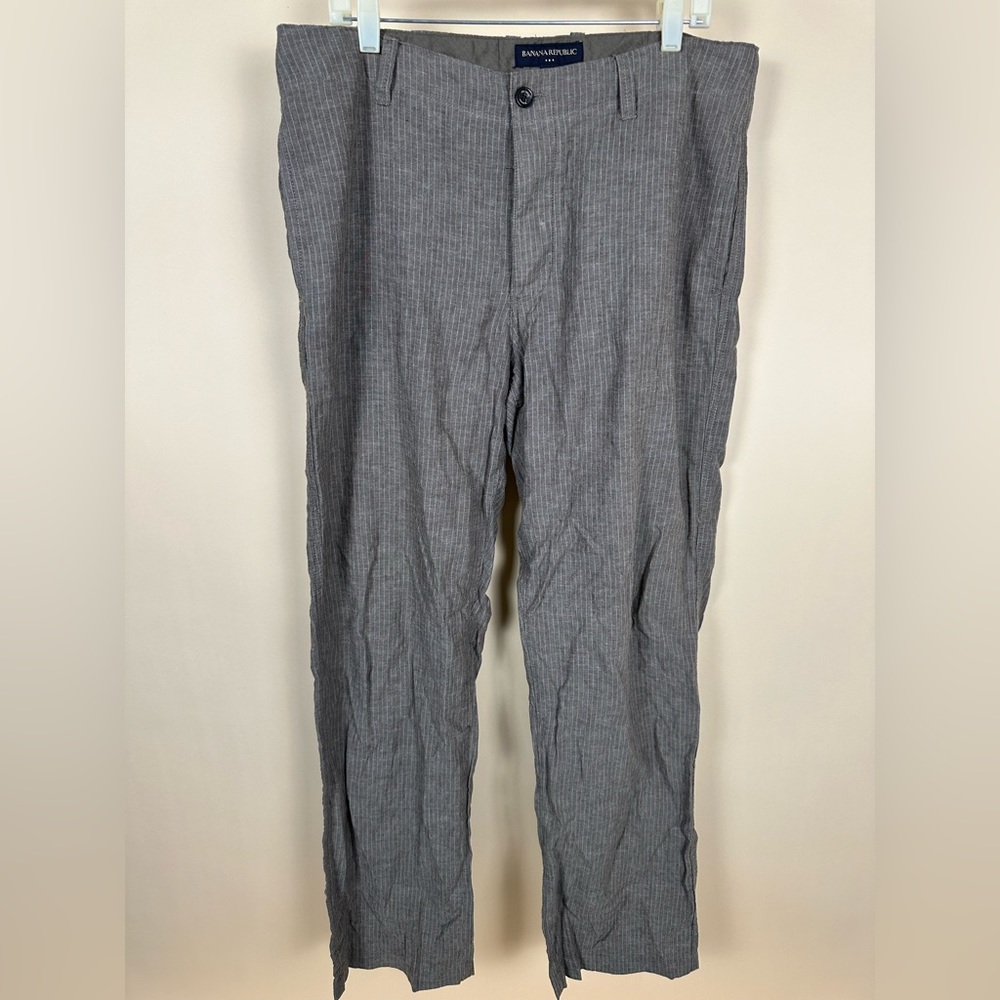 Banana Republic Linnen/Cotton blend pants, men’s 36x34, gray